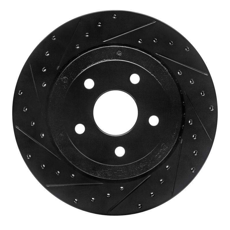 Jeep Grand Cherokee Brake Rotor (1) - Rear Left - R1 Concepts - Drilled & Slotted - Black - `06-`10 Jeep Grand Cherokee Brake Rotor (1) - Rear Left - R1 Concepts - Drilled & Slotted - Black - `06-`10